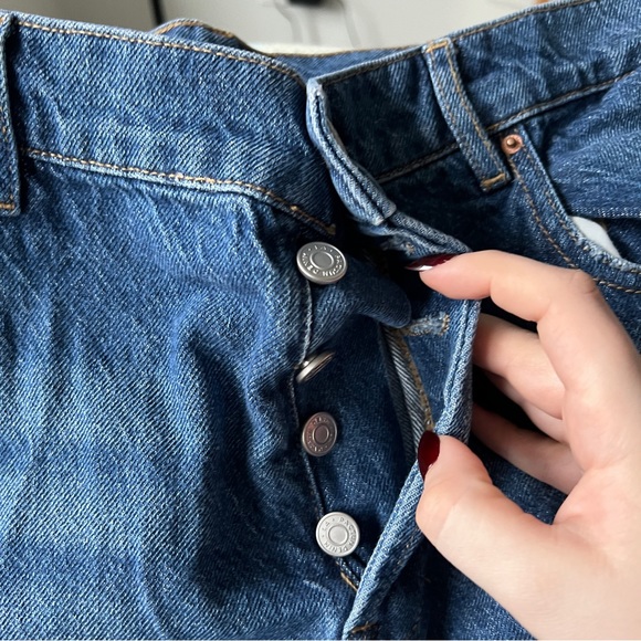 pacsun high rise straight jeans with distressing - Picture 3 of 5